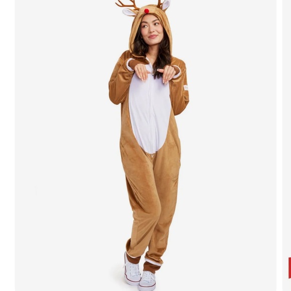 Brown Reindeer Onesie Costume - Picture 1 of 3